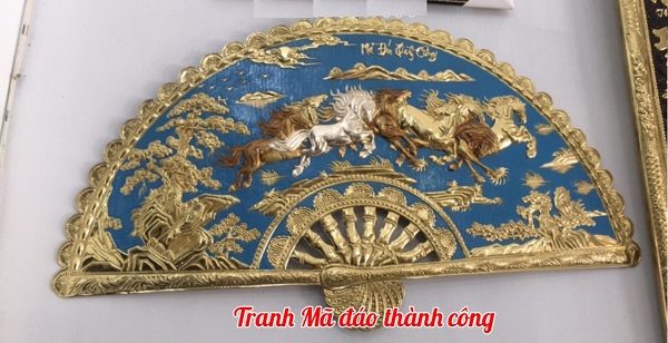 Tranh quạt đồng Mã Đáo Thành Công - TMN3