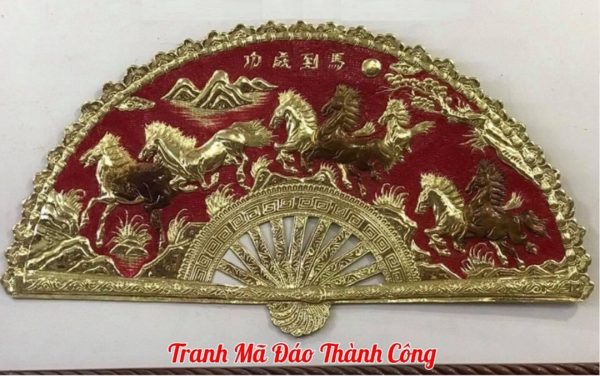 Tranh Quạt Đồng Mã Đáo Thành Công - TMN7