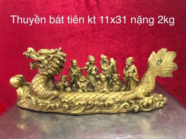 Thuyền Đầu Rồng Bát Tiên bằng đồng